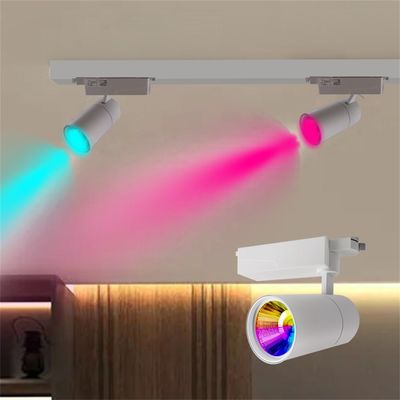 40W RGBW Magnetic Track Light , Magnetic Rail Cob Spotlight in Surface Mounted Design