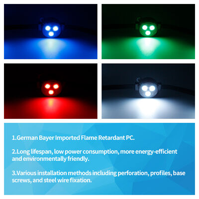 19.83mm 12V  IP67 0.3W Waterproof LED Point Light Flexible 120 Beam Angle PC Material Lighting