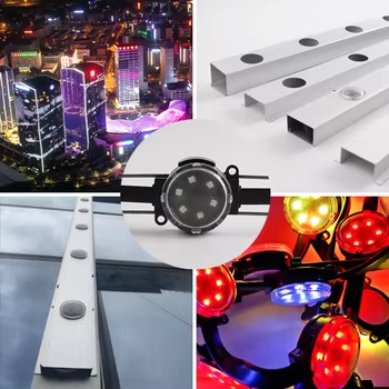 AC48V RGB LED Pixel Light Permanent Holiday Light 50mm IP67 Point Lamp With Aluminum Track