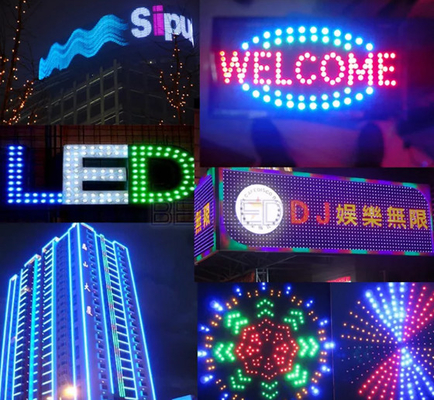 نوع رصاصة IP67 مقاوم للماء 12 مم LED بكسل بالألوان الكاملة RGB بشكل فردي قابل للعنونة