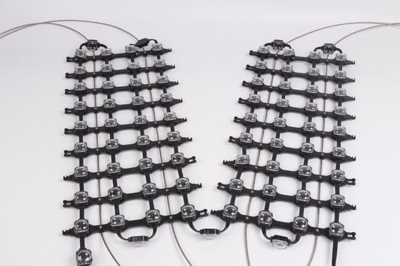 Outdoor Waterproof IP67 DC24V DMX512 P62.5 RGB Flexible Led Mesh Curtain