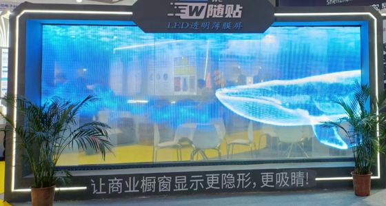 P6 فيلم LED شفاف فائق الحجم لجهاز التصوير الفيديو الداخلي سهل التثبيت مع لوحة PCB RGB DC5V