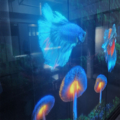 شاشة الفيلم الشفاف LED مخصصة بدقة عالية P6 DC5V WE1314 RGB لجدار الفيديو الإعلاني