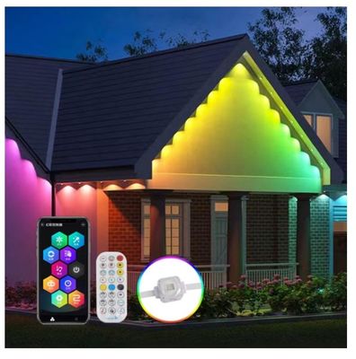 Smart Wifi Bluetooth Rgb Music Rhythm LED Eave Lights for House Eave Holiday Outdoor