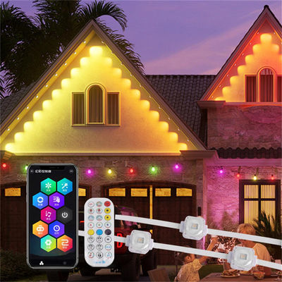 إضاءة دائمة لعيد الميلاد IP67 مصابيح LED نقطة Rgb الزخرفة الخارجية Wifi Smart Eave String