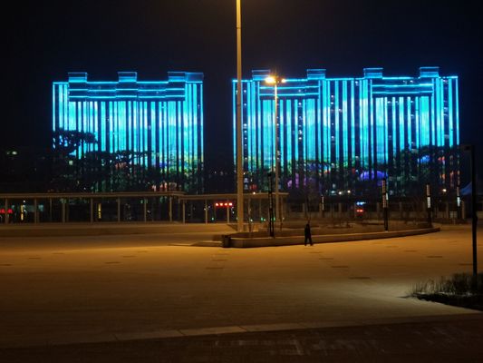 Transparent LED Grille Mesh Screen 160° Full Colour Flexible Waterproof RGB 50mm DMX512 Control System