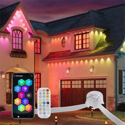 أضواء عيد الميلاد الخارجي RGB الذكية 20MM DC12V وحدة تحكم تطبيق IP67 مقاومة للماء لتزيين السقف والشرفة