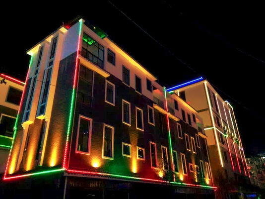 مراقب واي فاي ذكي مقاوم للماء IP67 RGBW 12V 30mm الشريط الخارجي المضخم الخارجي الضوء الزخرفي القابل للبرمجة مصباح المناظر الطبيعية