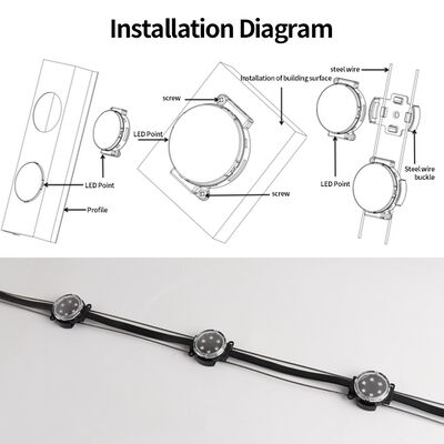 خارجية 40mm 50mm 100mm SMD3535 DMX 512 رقمية RGB LED بكسل IP67 مقاوم للماء